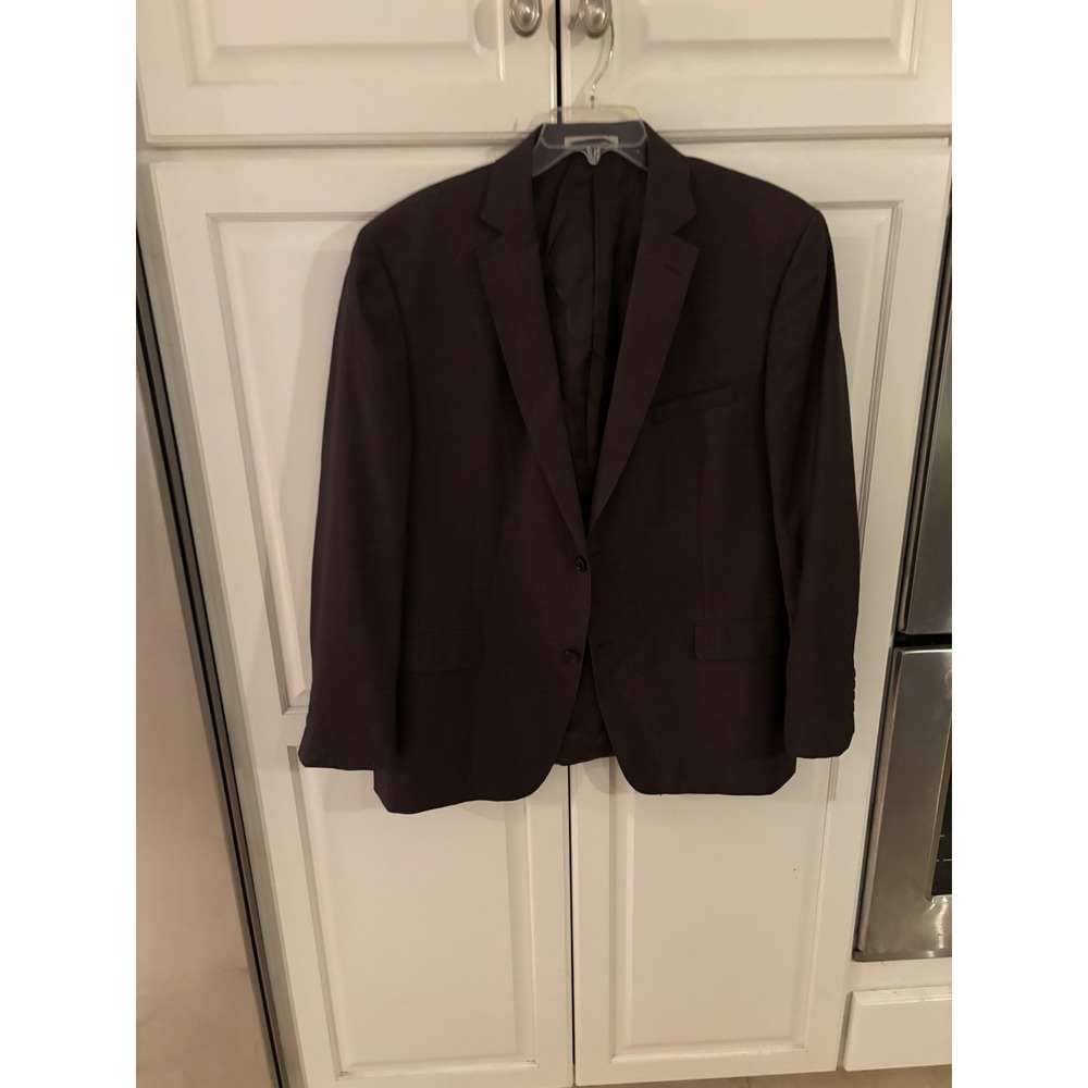 Joseph Abboud Mens 46R Brown 100% Wool Micro Pattern 2 Button Blazer Sport Coat